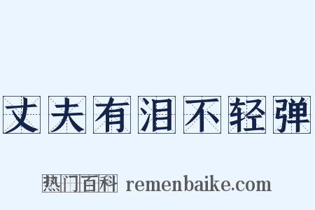 丈夫有泪不轻弹是什么意思的图片
